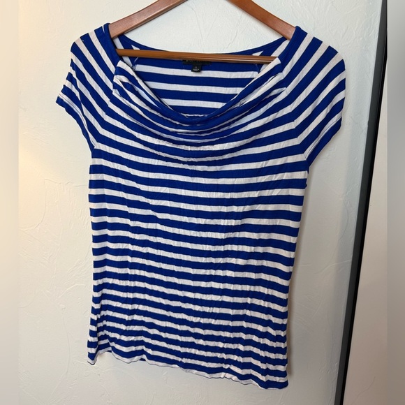 Willi Smith Tops - Willi Smith Navy and White Striped Blouse